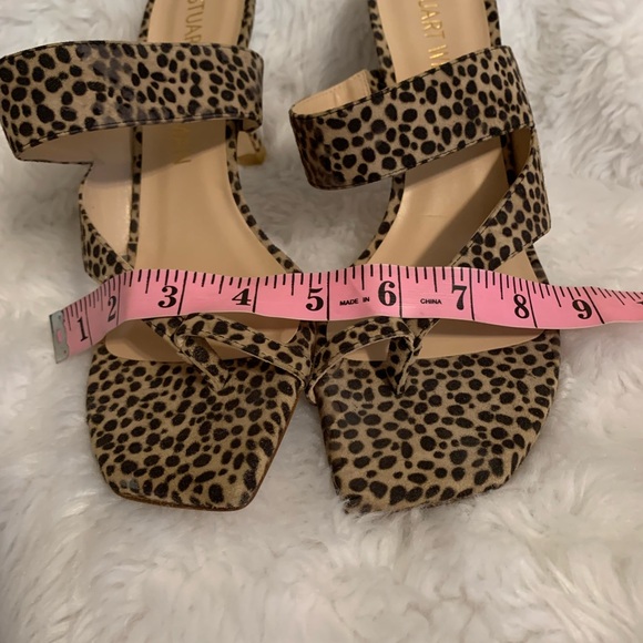 STUART WEITZMAN Lyla ladies cheetah print suede mule high heel sandals Size 11.5 - Picture 7 of 10